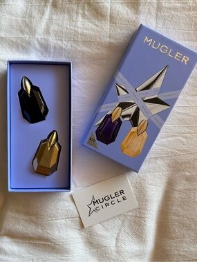 Mugler Alien Mini Duo — Purple and Gold Faceted Bottles